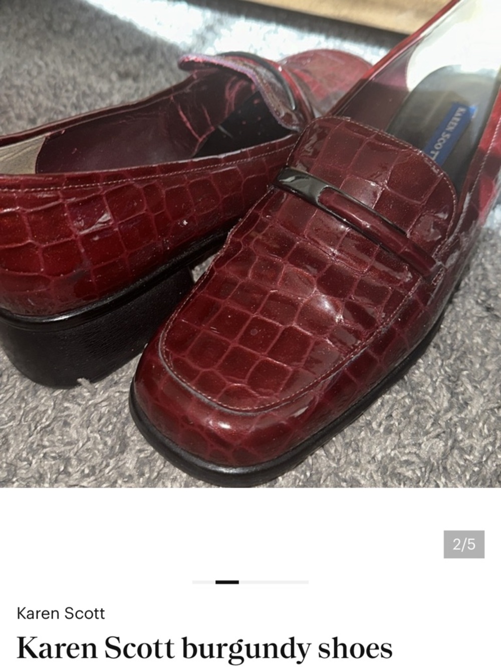 Karen Scott Burgundy Croc-Embossed womens Loafers